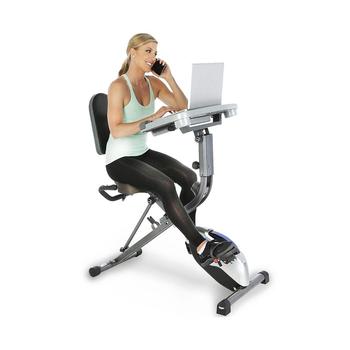 商品Exerwork 1000 Fully Adjustable Desk Folding Exercise Bike with Pulse图片