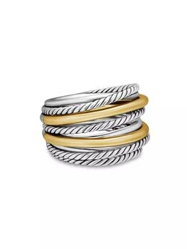 David Yurman | Crossover Wide Ring with 18K Yellow Gold,商家Saks Fifth Avenue,价格¥6994