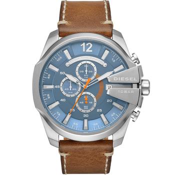 diesel手表, Diesel | Mega Chief Chronograph Brown Leather Watch 51mm商品图片 6折