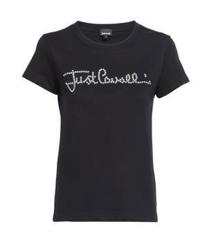 Just Cavalli | Just Cavalli Logo Embellished Crewneck T-Shirt商品图片,6.2折