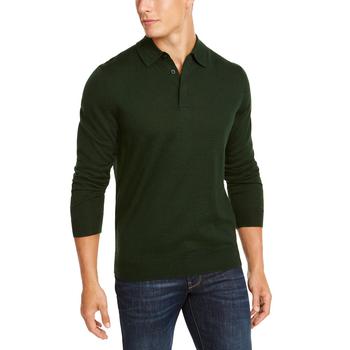推荐Men's Merino Wool Blend Polo Sweater, Created for Macy's商品