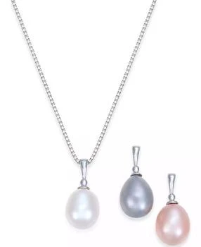 Macy's | Cultured Freshwater Pearl (7-1/2-8mm) 3-Piece Interchangeable Pendant Set in Sterling Silver,商家Macy's,价格¥386