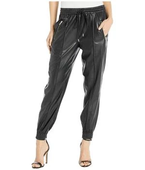 推荐Faux Leather Drawstring Jogger w/ Zipper Pockets in Running Wild商品