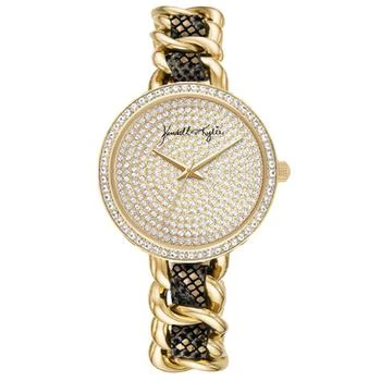KENDALL & KYLIE | Women's Braided Black Stainless Steel Mesh Strap Analog Watch 