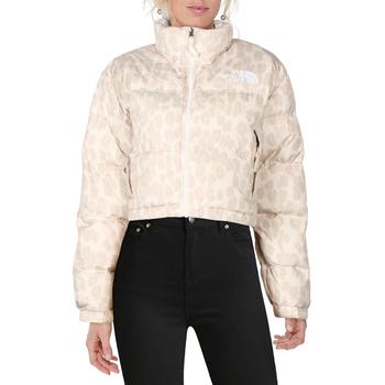 推荐The North Face Womens Print Nuptse Short Cropped Relaxed Fit Puffer Jacket商品