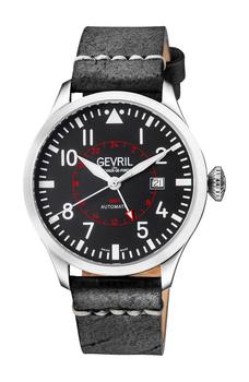 推荐Men's Vaughn Automatic GMT Leather Strap Watch, 44mm商品