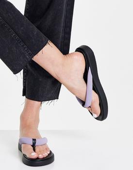 Topshop | Topshop Pharo chunky toe post in lilac商品图片,6.1折×额外9.5折, 额外九五折