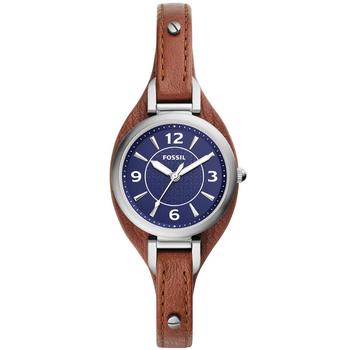 Fossil | Women's Carlie Mini Three Hand, Brown Leather Strap Watch商品图片,7.5折×额外8.5折, 额外八五折