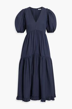 IRIS & INK | Cara tiered organic cotton-poplin midi dress商品图片,3折×额外7.5折, 独家减免邮费, 额外七五折