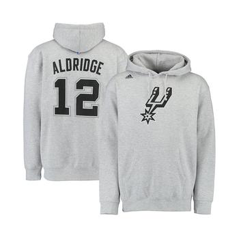 亚历山大王联名阿迪达斯, Adidas | Men's LaMarcus Aldridge Gray San Antonio Spurs Name and Number Pullover Hoodie商品图片 