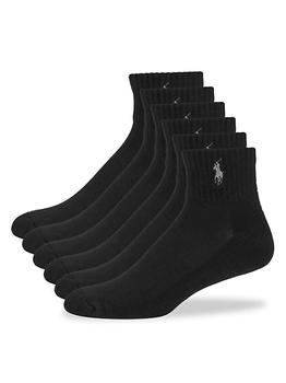推荐Logo Ribbed Cuff Quarter Ankle Socks, Pack of 6商品