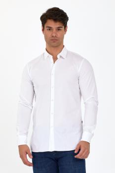 推荐HUGO BOSS 男士白色棉质长袖衬衫 50467251-100商品
