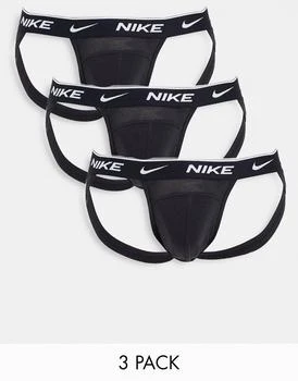 推荐Nike 3 pack cotton stretch jock straps in black商品
