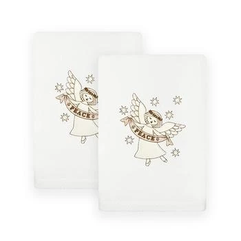 Linum Home Textiles | Christmas Angel Embroidered Luxury 100% Turkish Cotton Hand Towels, 2 Piece Set,商家Macy's,价格¥297