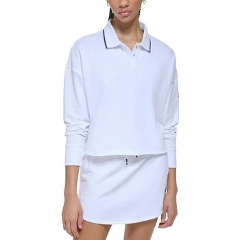 推荐Women's French Terry Cropped Polo Sweatshirt商品