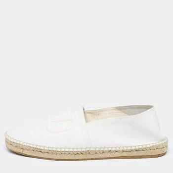 [二手商品] Valentino | Valentino White Canvas VLogo Slip On Espadrilles Loafers Size 44.5,商家The Luxury Closet,价格¥1384