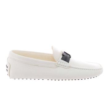 推荐Tods White Leather Timeless Gommino Driving Shoes, Brand Size 5.5商品