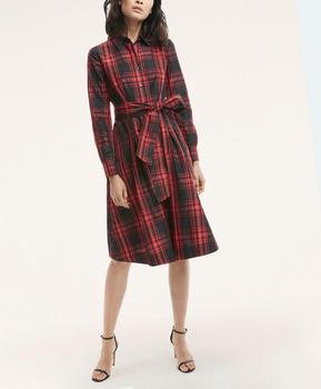 Brooks Brothers | Taffeta Tartan Pleated Shirt Dress商品图片,4折