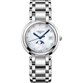Longines | Women's Swiss PrimaLuna Diamond-Accent Stainless Steel Bracelet Watch 34mm商品图片,