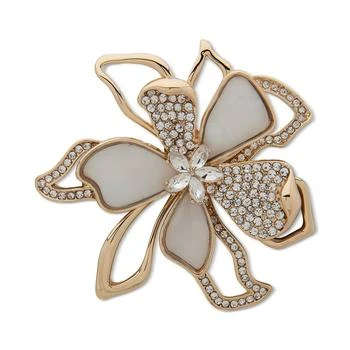 Anne Klein | Gold-Tone Crystal & Mother-of-Pearl Flower Pin,商家Macy's,价格¥219