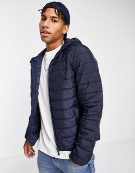 product New Look hooded puffer in navy image