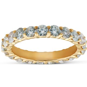 推荐1 3/8 Ct TDW Diamond Eternity Ring Shared Prong Anniversary Band 14k Yellow Gold商品