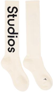 Acne Studios | Off-White Logo Jacquard Socks商品图片,独家减免邮费