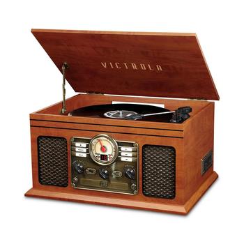商品美国Victrola 六合一怀旧黑胶唱片机 蓝牙 CD 收音机图片