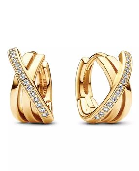PANDORA | Crossover Pave Hoop Earrings,商家Macy's,价格¥1082