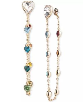 Emily in Paris | Gold-plated Multicolor Heart & Chain Front-to-Back Earrings,商家Macy's,价格¥426