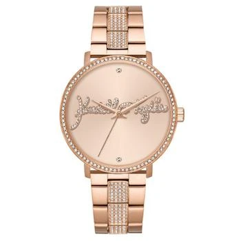 KENDALL & KYLIE | Women's Rose Gold Tone Crystal Signature Stainless Steel Strap Analog Watch 