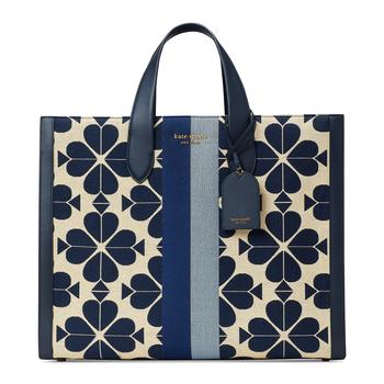kate spade tote, Kate Spade | Oversized Spade Flower Jacquard Stripe Manhattan Tote商品图片 