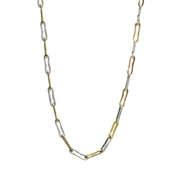 Tat2 Designs | Two Tone Safety Pin Link Necklace In Gold/sterling Silver,商家Premium Outlets,价格¥1410