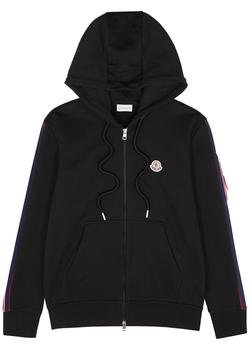 moncler polo直邮, Moncler | Black striped cotton sweatshirt商品图片 