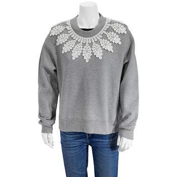 burberry卫衣, Burberry | Ladies Grey Melange Lace Applique Sweatshirt商品图片 6.9折