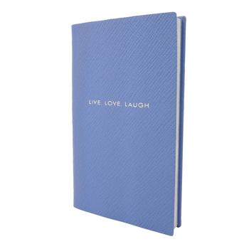 商品Smythson Live Love Laugh Panama Notebook In Nile Blue图片