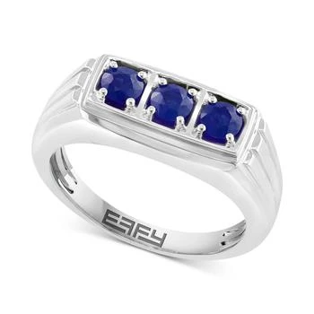 Effy | EFFY® Men's Ruby Three Stone Ring (1 ct. t.w.) in Sterling Silver (Also in Sapphire),商家Macy's,价格¥2303
