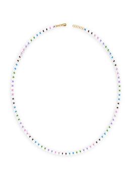商品B Color Goldtone Silver, Rock Crystal, & Glass Long Beaded Necklace图片