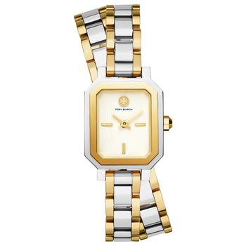 了解tory burch robinson, Tory Burch | 女 鲁宾逊双色调不锈钢双绕腕带手表22mm商品图片 