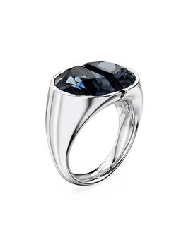 商品Swarovski | Lucent Rhodium-Plated & Crystal Half-Cut Cocktail Ring,商家Saks Fifth Avenue,价格¥1246图片