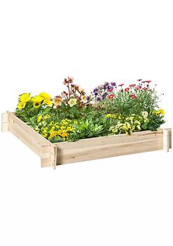 商品39'' x 39'' Screwless Raised Garden Bed Wooden Planter Box Easy DIY Herb Garden for Vegetable Flower Herb Outdoor Lawn Yard Patio图片