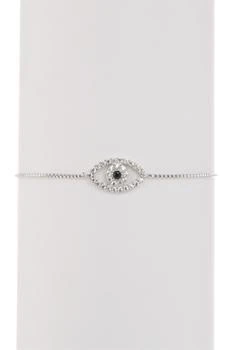 ADORNIA | White Rhodium Plated Pavé Swarovski Crystal Evil Eye Lariat Bracelet,商家Nordstrom Rack,价格¥151