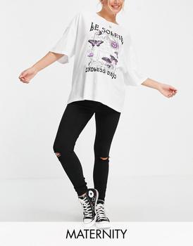冬装topshop jamie, Topshop | Topshop Maternity over bump black ripped Jamie jeans商品图片 3折