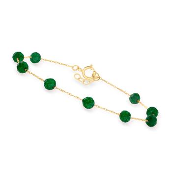 商品Canaria Emerald Bead Station Bracelet in 10kt Yellow Gold图片