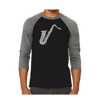 萨克斯, LA Pop Art | Sax Men's Raglan Word Art T-shirt商品图片 