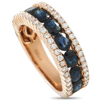 商品LB Exclusive | 14K Rose Gold 0.48 ct Diamond and Sapphire Ring,商家Jomashop,价格¥9414图片