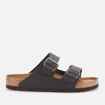 BIRKENSTOCK MEN'S ARIZONA OILED LEATHER DOUBLE STRAP SANDALS - BLACK