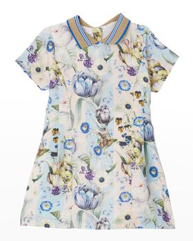 burberry童装精选, Burberry | Girl's Filippa Floral-Print Polo Dress, Size 6M-2商品图片 4.8折