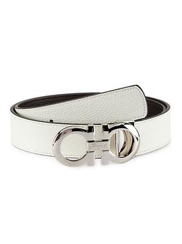 推荐Branded Buckle Reversible Leather Belt商品