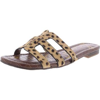 SAM&LAVI, Sam Edelman | Sam Edelman Womens Bettie Leather Cheetah Print Slide Sandals商品图片 3.5折